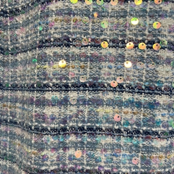 NWOT DRESS THE POPULATION Tweed Sequin Simone Dress Blue XS - Picture 10 of 10